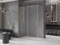 Mexen Velar Duschkabine Schiebetür 160 x 100 cm, matt, gold - 871-160-100-31-50