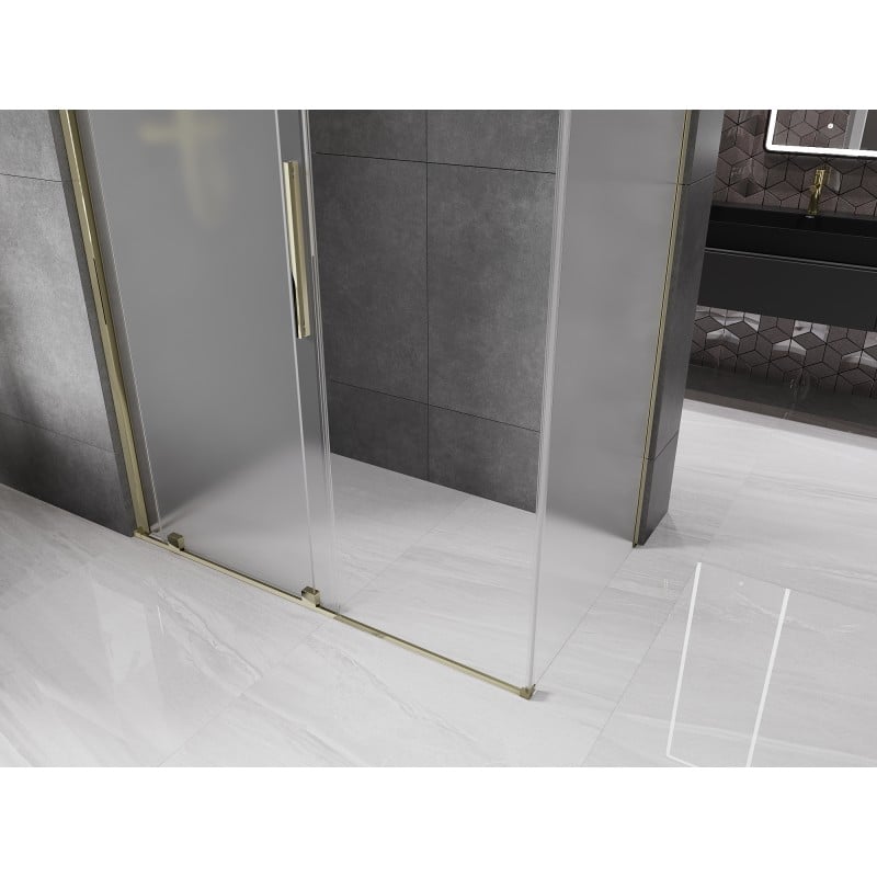 Mexen Velar Gleittür-Duschkabine 160 x 85 cm, mattiert, gold - 871-160-085-31-50
