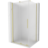 Mexen Velar Schiebeduschkabine 90 x 100 cm, matt, gebürstetes Gold - 871-090-100-31-55