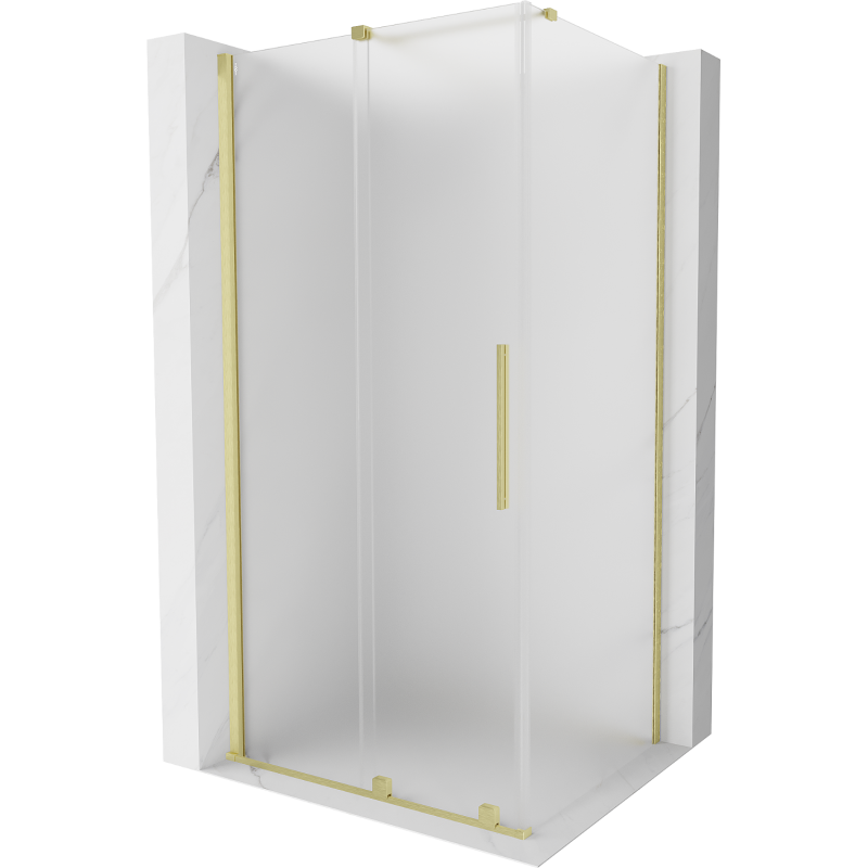 Mexen Velar Schiebeduschkabine 100 x 120 cm, mattiert, gebürstetes Gold - 871-100-120-31-55