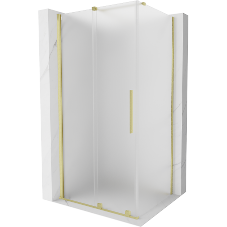 Mexen Velar Schiebeduschkabine 100 x 120 cm, mattiert, gebürstetes Gold - 871-100-120-31-55