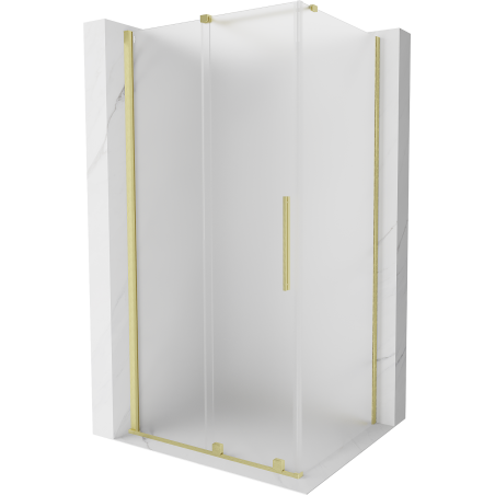 Mexen Velar Duschkabine Schiebetür 120 x 80 cm, Satiniert, Gebürstetes Gold - 871-120-080-31-55