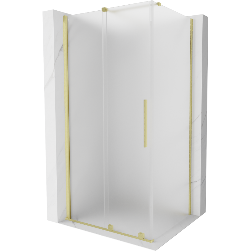 Mexen Velar Duschkabine Schiebetür 110 x 85 cm, Frost, gebürstetes Gold - 871-110-085-31-55