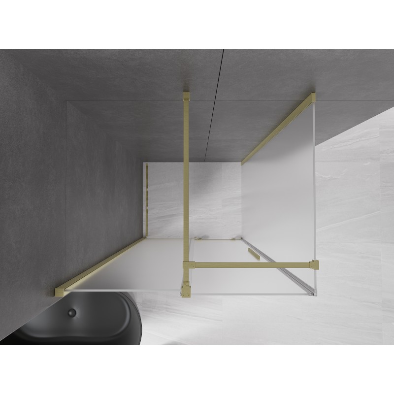 Mexen Velar Schiebeduschkabine 120 x 90 cm, mattiert, gebürstetes Gold - 871-120-090-31-55