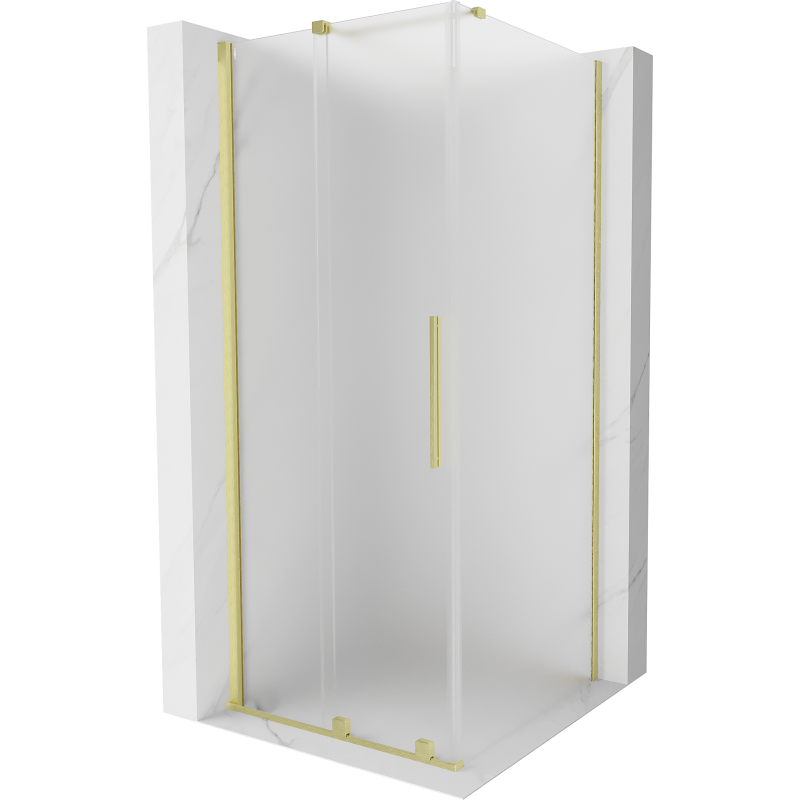 Mexen Velar Schiebeduschkabine 100 x 100 cm, Matt, Gebürstetes Gold - 871-100-100-31-55