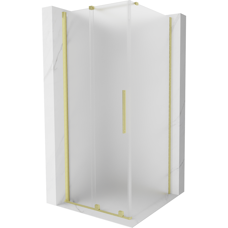 Mexen Velar Duschkabine Schiebetür 110 x 110 cm, matt, gebürstetes Gold - 871-110-110-31-55