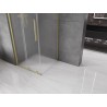 Mexen Velar Schiebeduschkabine 120 x 120 cm, Milchglas, gebürstetes Gold - 871-120-120-31-55