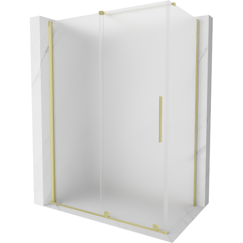 Mexen Velar Duschkabine schiebbar 150 x 70 cm, matt, gebürstetes Gold - 871-150-070-31-55