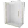 Mexen Velar Duschkabine schiebbar 150 x 85 cm, Milchglas, gebürstet Gold - 871-150-085-31-55
