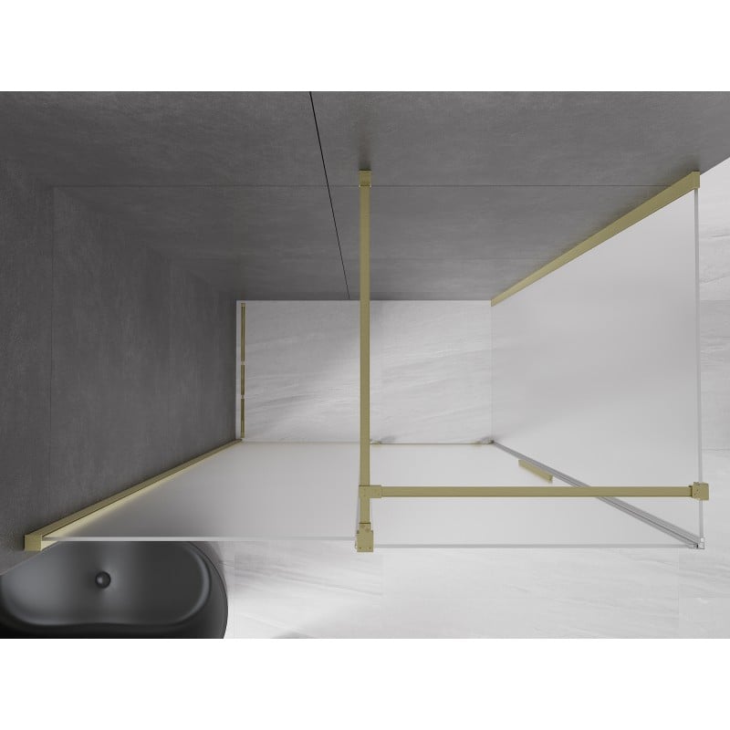 Mexen Velar Schiebeduschkabine 150 x 90 cm, matt, gebürstetes Gold - 871-150-090-31-55