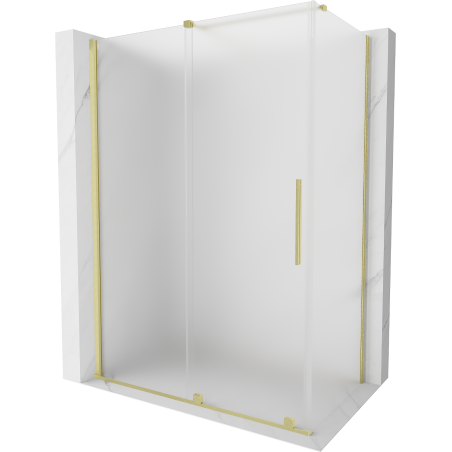 Mexen Velar Duschkabine Schiebetür 150 x 80 cm, mattiert, gebürstetes Gold - 871-150-080-31-55