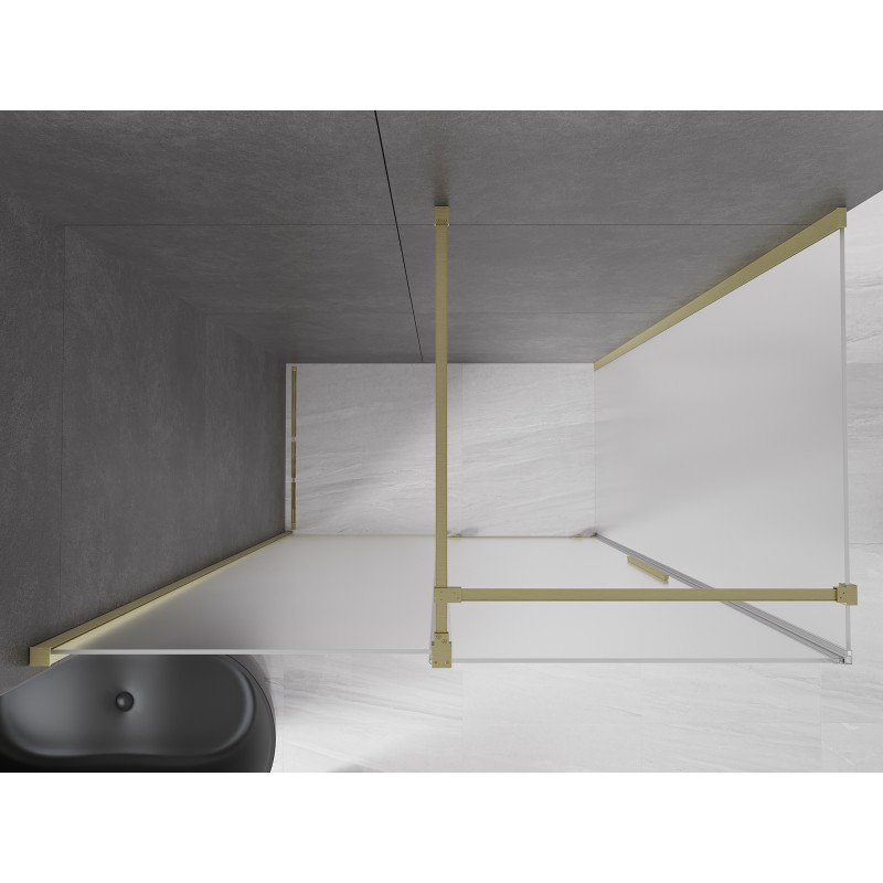 Mexen Velar Schiebeduschkabine 160 x 80 cm, Frost, Gold gebürstet - 871-160-080-31-55