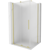 Mexen Velar Duschkabine zum Schieben 130 x 80 cm, Mattglas, gebürstetes Gold - 871-130-080-31-55
