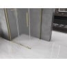 Mexen Velar Schiebetür-Duschkabine 150 x 100 cm, satiniert, gebürstetes Gold - 871-150-100-31-55