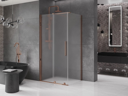 Mexen Velar Duschkabine Schiebetür 90 x 70 cm, matt, Roségold - 871-090-070-31-60