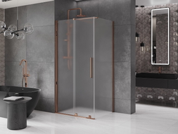 Mexen Velar Duschkabine Schiebetür 100 x 90 cm, gefrostet, Roségold - 871-100-090-31-60