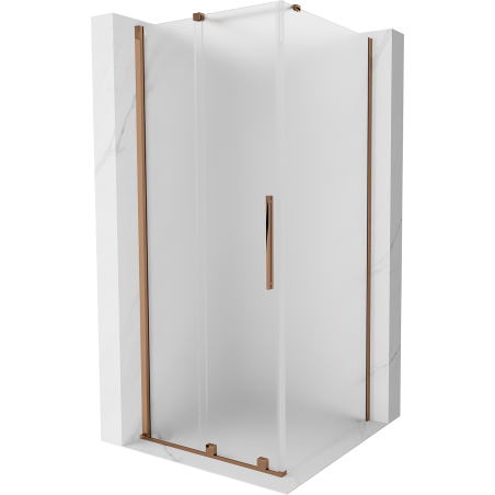 Mexen Velar Duschkabine, Schiebetür 110 x 110 cm, matt, Roségold - 871-110-110-31-60