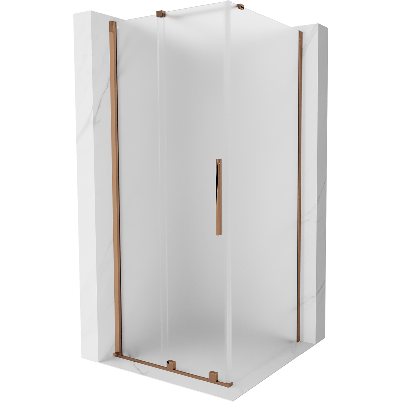 Mexen Velar Duschkabine mit Schiebetür 120 x 120 cm, gefrostet, Roségold - 871-120-120-31-60