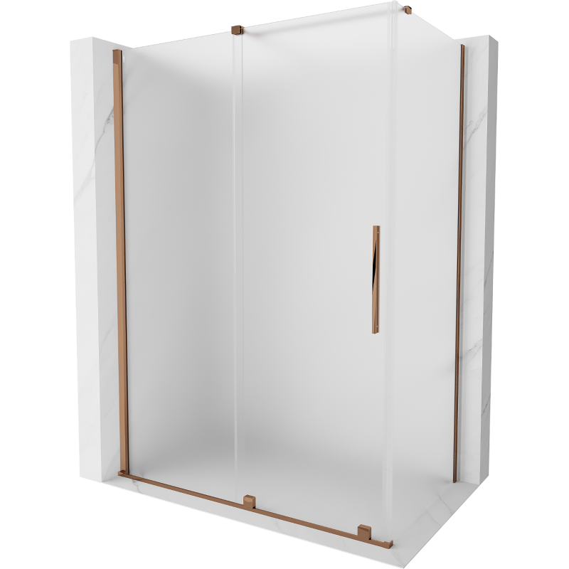 Mexen Velar Duschkabine Schiebetür 130 x 70 cm, matt, Roségold - 871-130-070-31-60