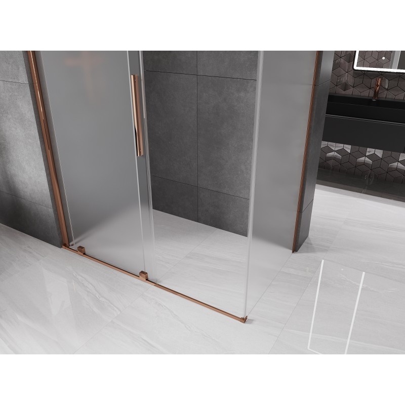 Mexen Velar Duschkabine zum Schieben 150 x 90 cm, satiniert, Roségold - 871-150-090-31-60
