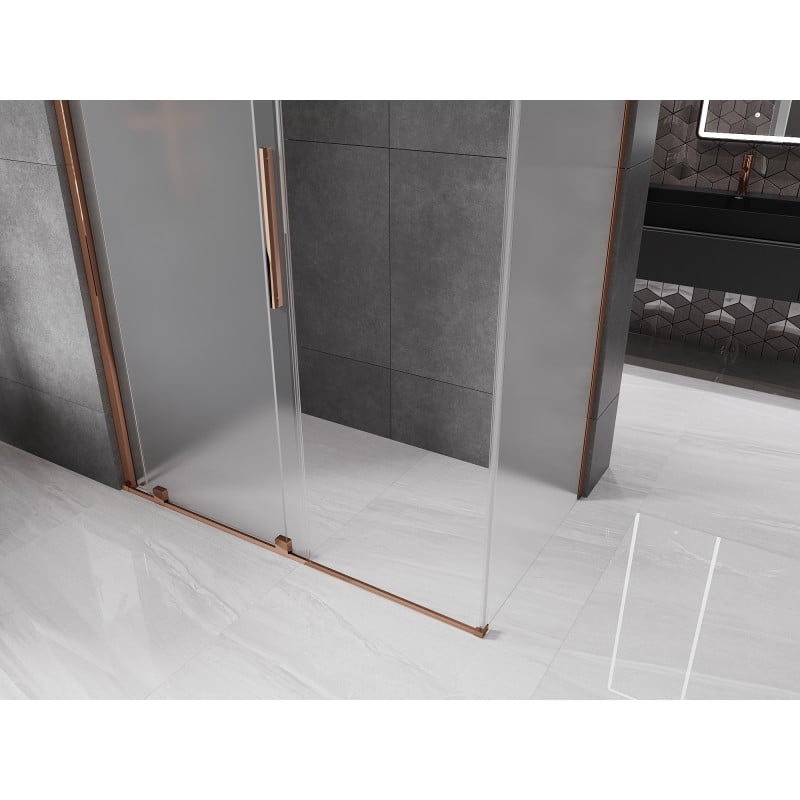 Mexen Velar Duschkabine zum Schieben 150 x 70 cm, Milchglas, Roségold - 871-150-070-31-60
