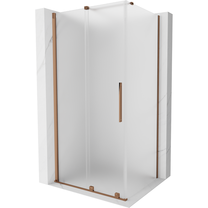 Mexen Velar Duschkabine, Schiebetür 130 x 100 cm, matt, Roségold - 871-130-100-31-60