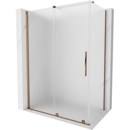 Mexen Velar Schiebeduschkabine 160 x 85 cm, Milchglas, Roségold - 871-160-085-31-60