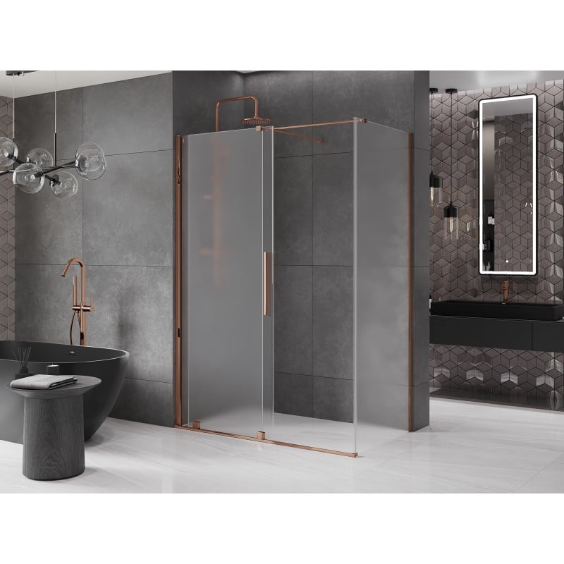 Mexen Velar Schiebetür-Duschkabine 160 x 80 cm, matt, Roségold - 871-160-080-31-60