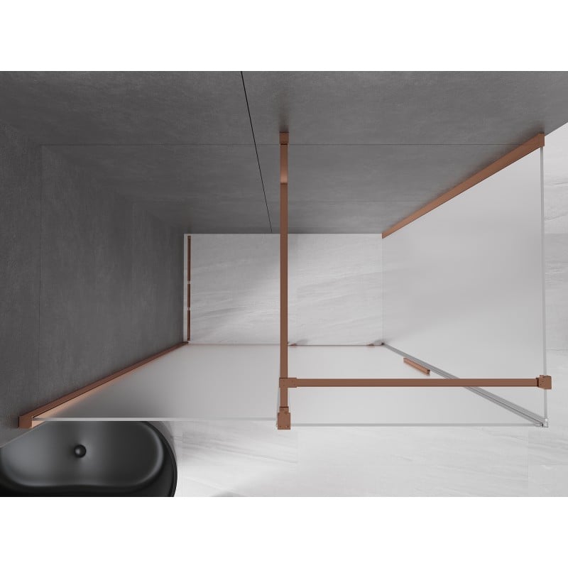 Mexen Velar Schiebetür-Duschkabine 160 x 80 cm, matt, Roségold - 871-160-080-31-60