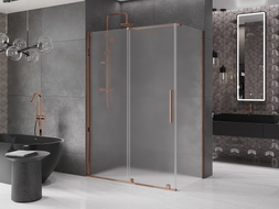 Mexen Velar Duschkabine Schiebetür 160 x 75 cm, Matt, Roségold - 871-160-075-31-60
