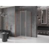 Mexen Velar Duschkabine Schiebetür 90 x 85 cm, matt, gebürstetes Kupfer - 871-090-085-31-65