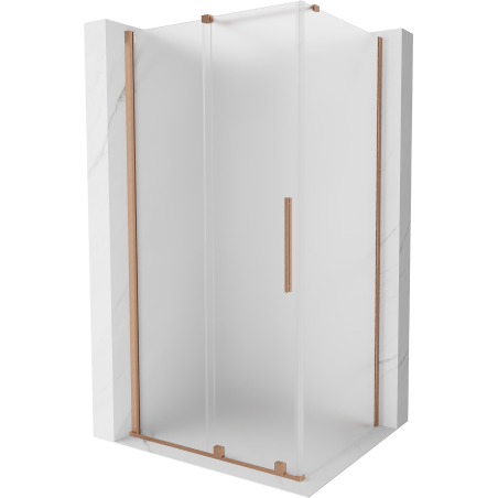 Mexen Velar Schiebeduschkabine 100 x 110 cm, Mattglas, gebürstetes Kupfer - 871-100-110-31-65