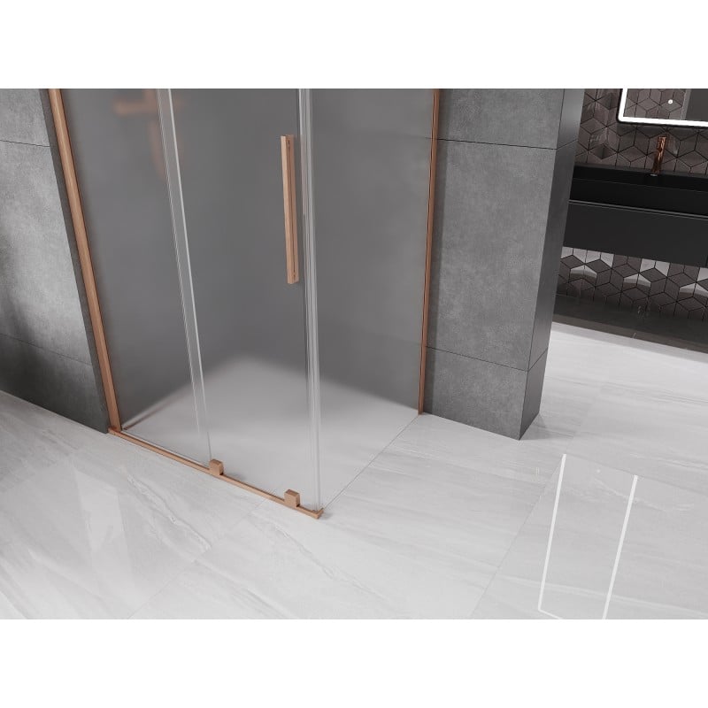Mexen Velar Duschkabine Schiebetür 110 x 80 cm, matt, gebürstetes Kupfer - 871-110-080-31-65