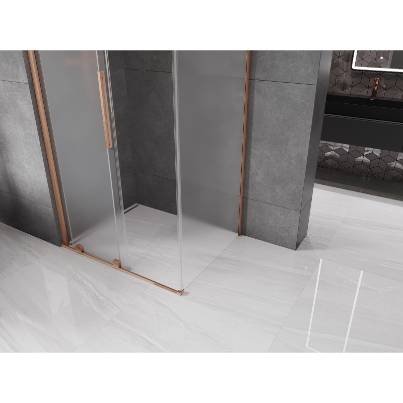 Mexen Velar Duschkabine Schiebetür 110 x 75 cm, Frost, gebürstetes Kupfer - 871-110-075-31-65