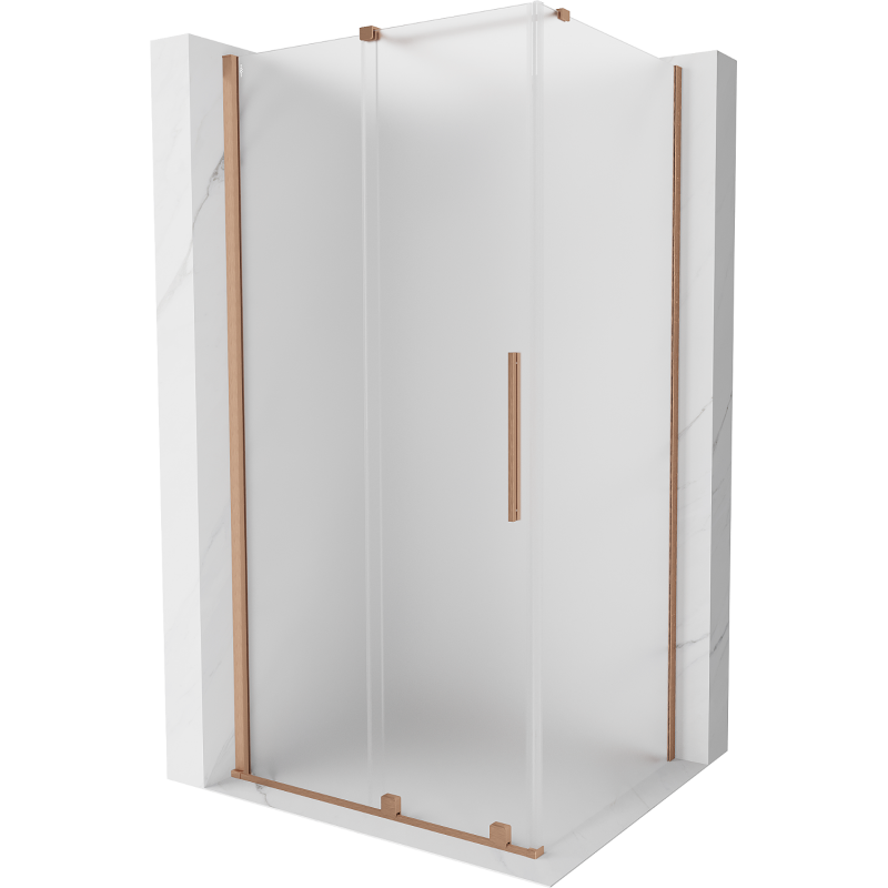 Mexen Velar Duschkabine, verschiebbar 110 x 100 cm, mattiert, gebürstetes Kupfer - 871-110-100-31-65