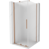 Mexen Velar Duschkabine, Schiebetür, 110 x 110 cm, Milchglas, gebürstetes Kupfer - 871-110-110-31-65