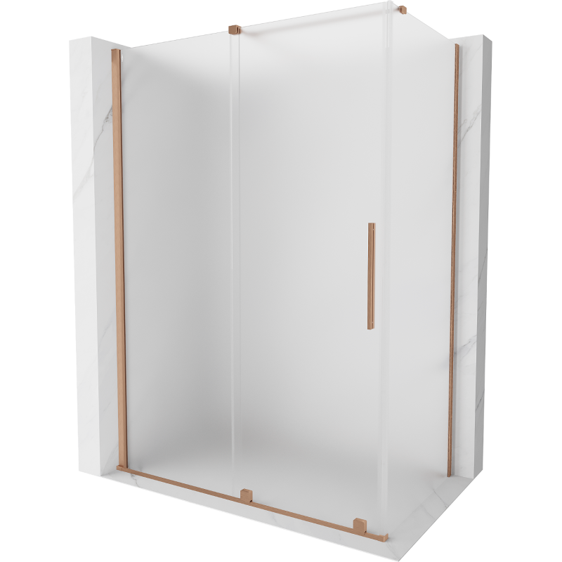 Mexen Velar Duschkabine verschiebbar 140 x 70 cm, satiniert, gebürstetes Kupfer - 871-140-070-31-65