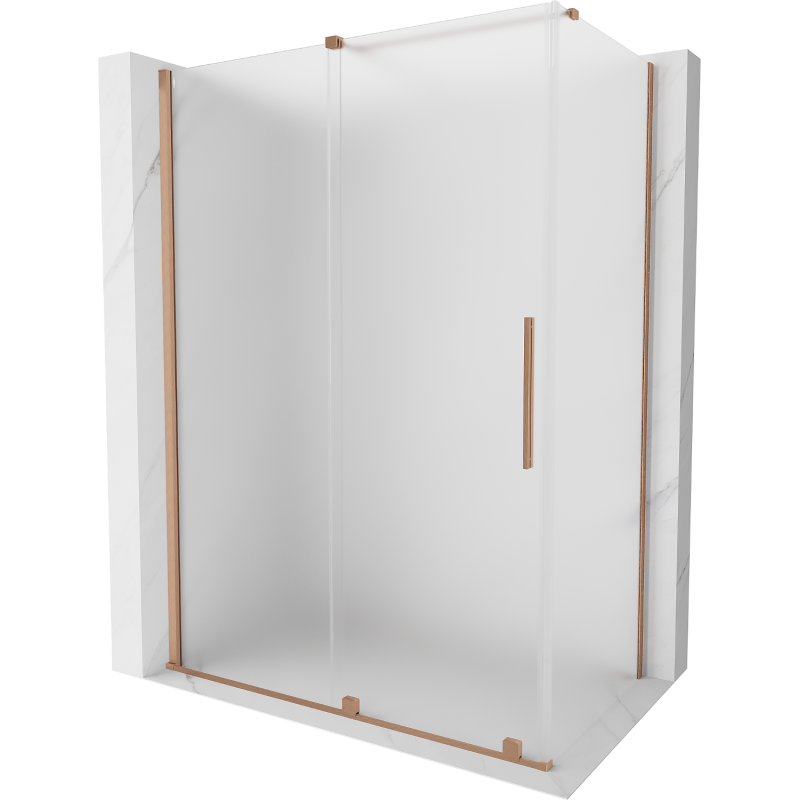 Mexen Velar Schiebeduschkabine 150 x 85 cm, matt, gebürstetes Kupfer - 871-150-085-31-65