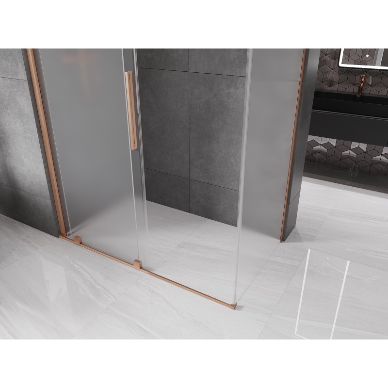 Mexen Velar Schiebedusche 150 x 90 cm, satiniert, gebürstetes Kupfer - 871-150-090-31-65