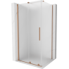 Mexen Velar Schiebetür-Duschkabine 140 x 100 cm, satiniert, gebürstetes Kupfer - 871-140-100-31-65