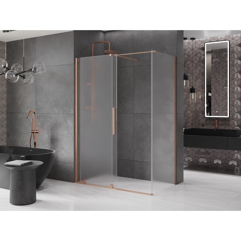 Mexen Velar Duschkabine 160 x 90 cm, satiniert, gebürstetes Kupfer - 871-160-090-31-65