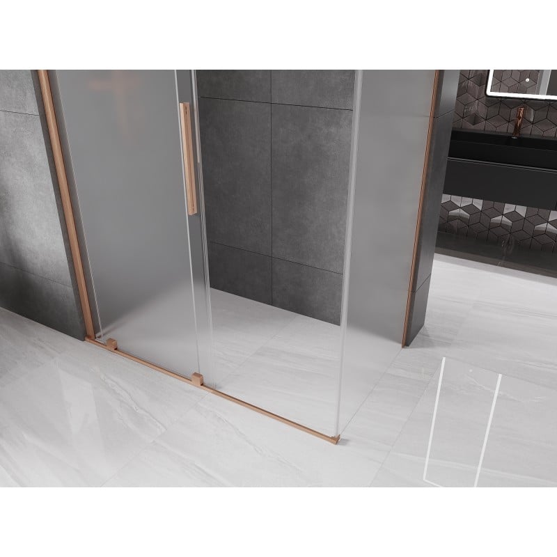 Mexen Velar Duschkabine, 160 x 80 cm, matt, gebürstetes Kupfer - 871-160-080-31-65