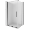 Mexen Velar Duschkabine Schiebetür 90 x 85 cm, Mattglas, gebürstet Gun Gray - 871-090-085-31-66