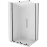 Mexen Velar Schiebeduschkabine 90 x 80 cm, Frost, gebürstetes Gun Grey - 871-090-080-31-66
