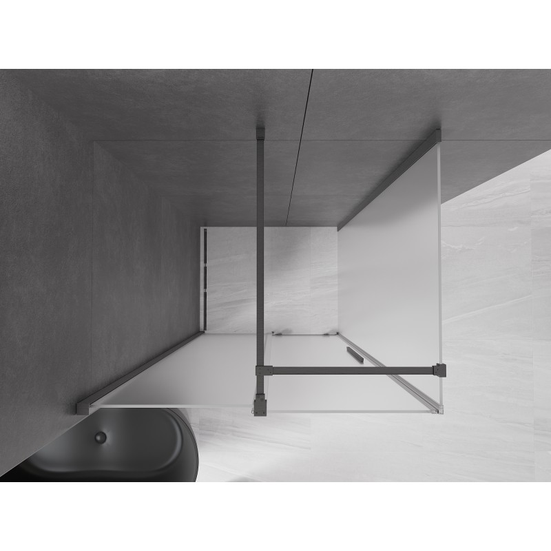 Mexen Velar Duschkabine Schiebetür 90 x 100 cm, Mattglas, gebürstetes Gun Gray - 871-090-100-31-66