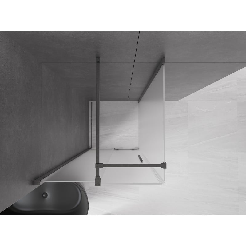 Mexen Velar Duschkabine Schiebetür 100 x 100 cm, satiniert, gebürstetes Gun Gray - 871-100-100-31-66