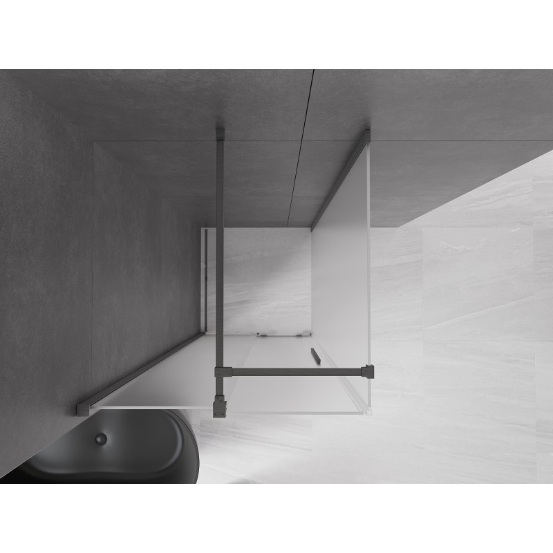 Mexen Velar Duschkabine Schiebetür 110 x 110 cm, matt, gebürstetes Gun Gray - 871-110-110-31-66