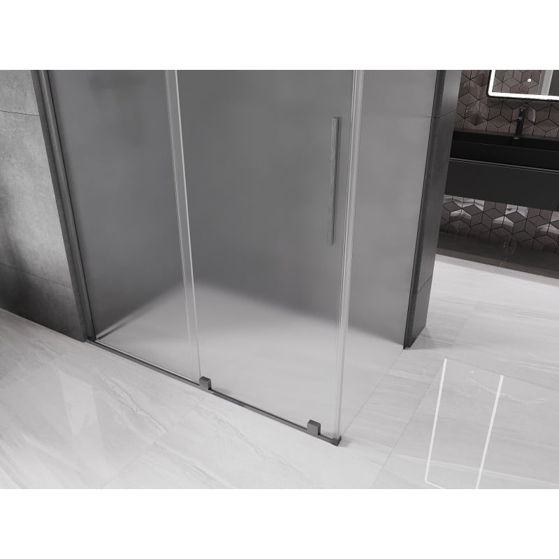 Mexen Velar Schiebeduschkabine 150 x 90 cm, matt, gebürstetes Gun Gray - 871-150-090-31-66