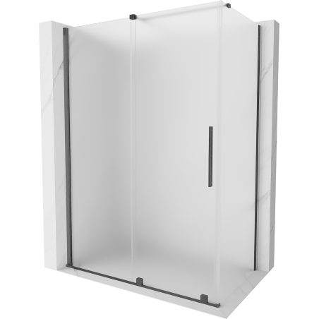 Mexen Velar Schiebeduschkabine 140 x 80 cm, mattiert, gebürstetes Gun Gray - 871-140-080-31-66