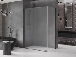 Mexen Velar Duschkabine, Schiebetür 160 x 75 cm, matt, gun gray gebürstet - 871-160-075-31-66